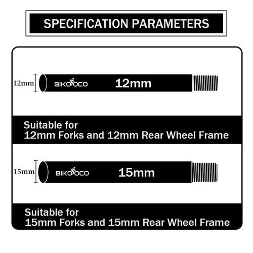 BIKOOCO Bike Wheel Hubs with a Pitch of 1.5 mm Quick Release by Means of an Axle Adapter Booster Fork - - 12 mm X 171 mm