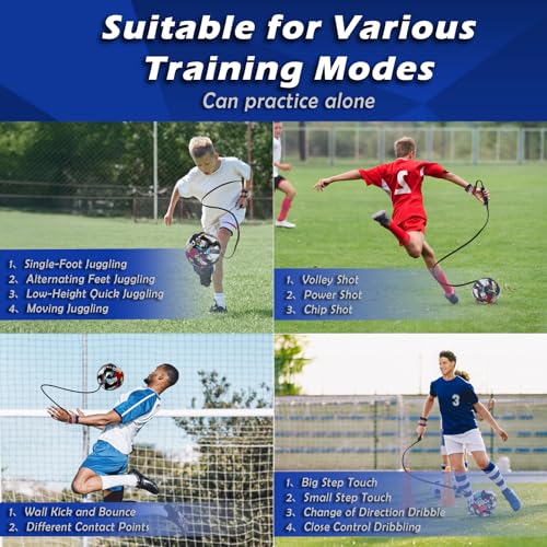 Soccer Training Belt with Adjustable Hand Straps and Elastic Ropes for Solo Practice