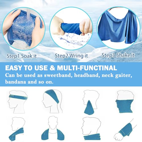 Multicolor 30-Pack Cooling Towels for Neck & Face - Microfiber Sports Ice Towels