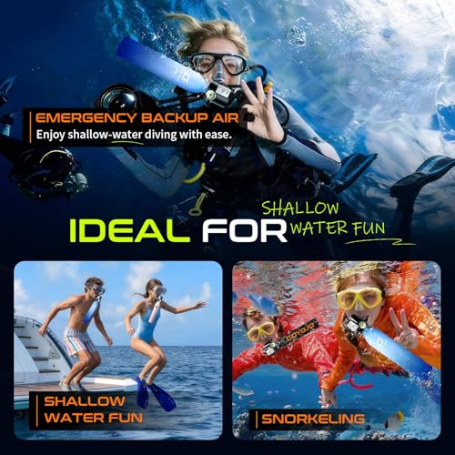 GOYOJO 0.5L Ocean Blue Mini Diving Tank, Portable Refillable Air Bottle