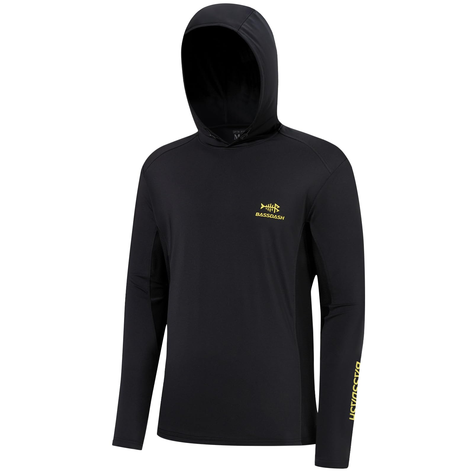 BASSDASH Men’s UPF 50+ Drawstring Fishing Hoodie Shirts UV Sun Protection Long Sleeve Outdoor Hiking Hooded T-Shirts FS33M