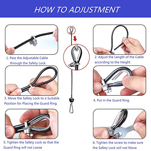 Adjustable Lat Pulldown Cable Rope for Home Gym Fitness Equipment - 118 Inch