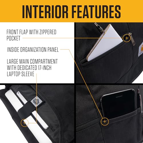 Carhartt Ripstop Messenger Bag Black Water-Resistant Work Bag - Durable