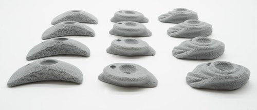 Rock Holds 12 Bolt On Beginner to Intermediate Crimp Rock Climbing Holds Easier Crimp Grip Home Climbing Wall Bouldering Gym Holds (Beginner Grey)