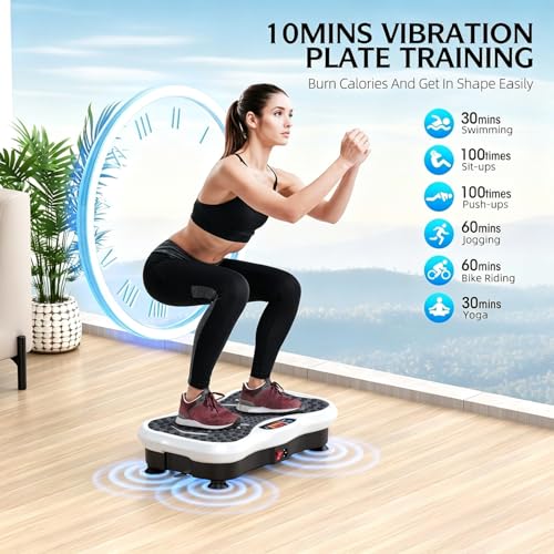 GMCXAX WhiteEdge Vibration Plate Exercise Machine with Auto & Manual Modes