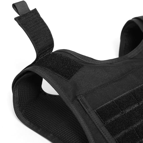TACNEX Lightweight MOLLE Duty Vest with Quick Release - Black Adjustable Workout Vest for Men Women