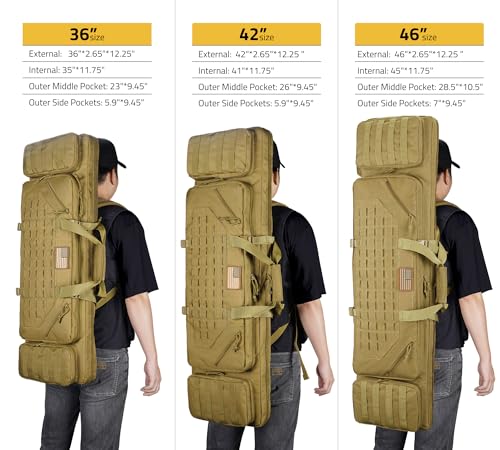 42-Inch Tactical Rifle Case Double Gun Bag Backpack Flat Dark Earth