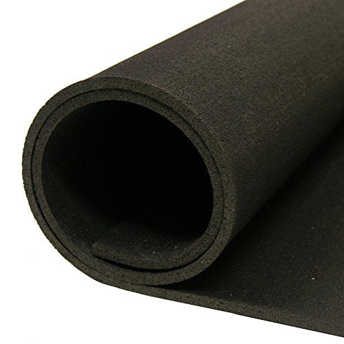 Rubber-Cal 90"L x 48"W x 0.2"Th Black Treadmill Mat for Home Gym, Recycled Rubber