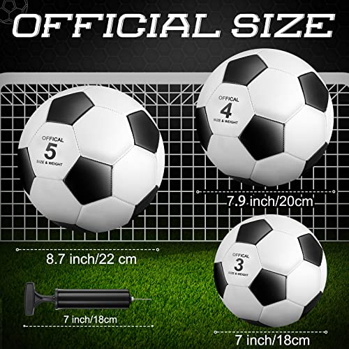 Soulchen Size 4 Soccer Balls Bulk Pack with 2 Pumps - 16 Colorful 20cm Sports Balls