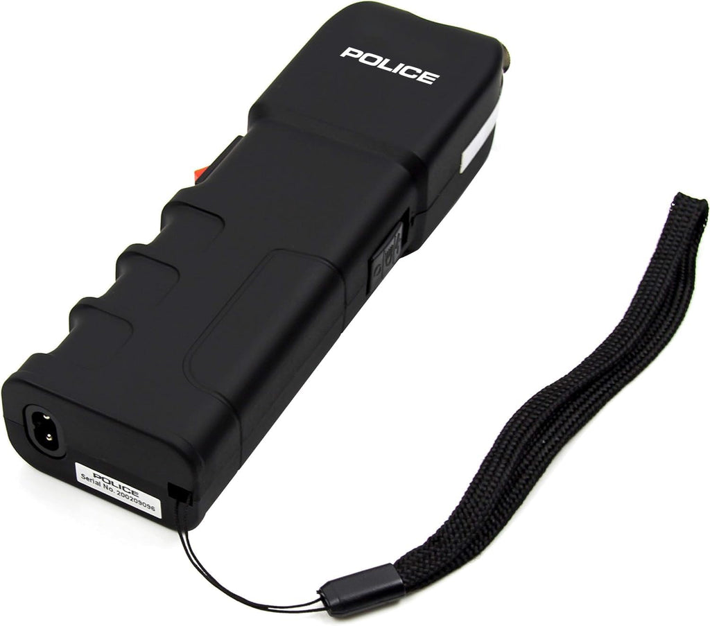 POLICE Stun Gun 928 - High Voltage Rechargeable Self Defense Tool with LED Flashlight - Compact & Heavy Duty - Black