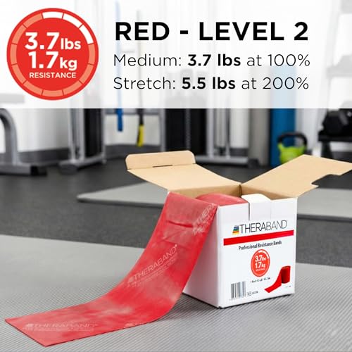 THERABAND Resistance Band Red Medium Latex-Free 50-Yard Roll for Exercise & Therapy
