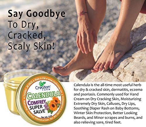 Calendula Comfrey Super Salve 4 Oz by Creation Farm — Herbal Balm for All Skin Types