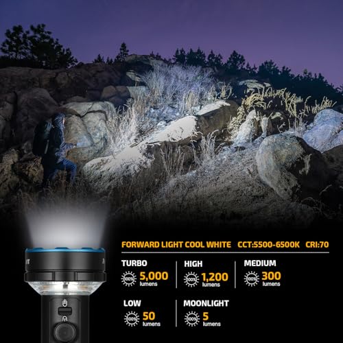 OLIGHT Prowess Rechargeable Flashlight Black, 5000 Lumens, Multi-Function with Holster