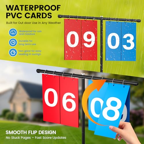 60-Inch Large Waterproof Scoreboard with Adjustable Stand for Sports & Lawn Games