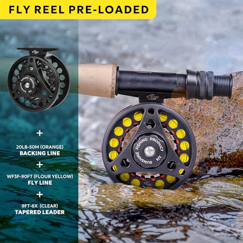 SF Fly Fishing Rod Combo 7'6'' 3WT Green Jade Semi Gloss Travel Kit with Reel & Accessories - Ambidextrous
