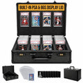 LUMROE 4-Row Graded Card Storage Box with Combination Lock & Display