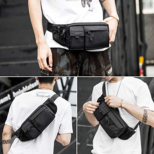 SEAFEW Mini Crossbody Bag Shoulder Bag for Men Women Black