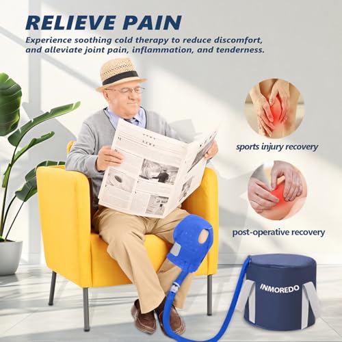 Inmoredo Cold Therapy Machine for Knee with Blue Cover - Post-Surgery Relief