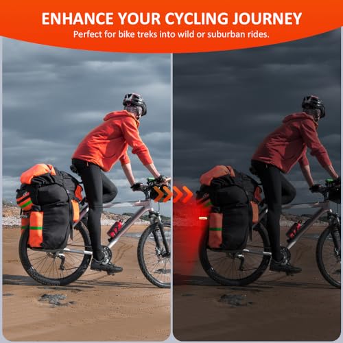 Onvian Smart Bike Tail Light with Turn Signals - Cargo Rack Mount, Rechargeable Bicycle Horn & Alarm