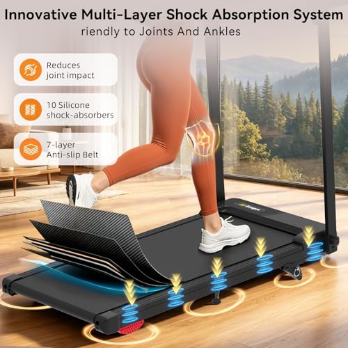Ecogou Folding Treadmill with Incline & Bluetooth Speakers, 2.5HP Home Fitness