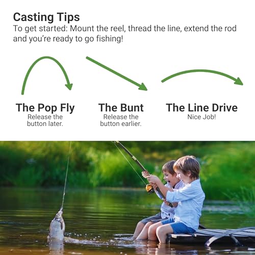 Kids Telescopic Fishing Pole Set - Green, 1.5m, Portable Tackle Kit for Ages 5-10
