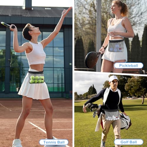 2 Pack Tennis Ball Holder Waist Pouch for Balls and Valuables