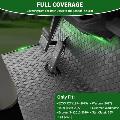 Golf Cart Floor Mat for EZGO TXT Valor Express S4 Cushman Workhorse Black Trim