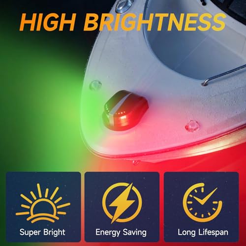 AMBIPASION Boat Navigation Lights Red and Green Black Waterproof Marine Running Light