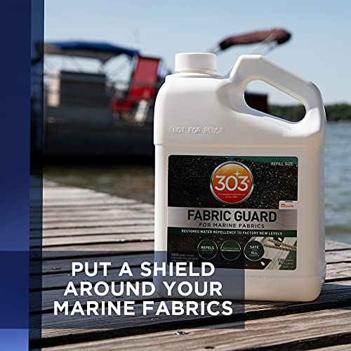 303 Marine Fabric Guard 128 Fl Oz Water Repellent for Boat Canvas & Covers - Lasts 3 Years