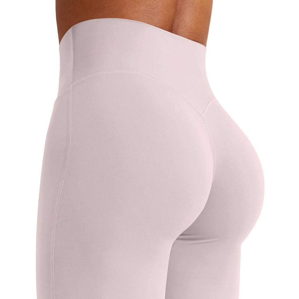 YEOREO Workout Leggings Womens No Front Seam Straight Leggings 29" High Waist Buttery Eddiy Gym Yoga Pants Dusty Pink S