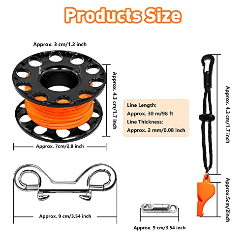 Black 5ft Surface Marker Buoy SMB with Reel, Whistle & Safety Clip for Diving