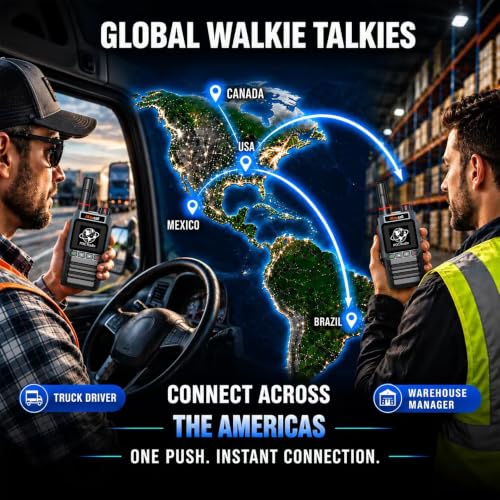 Maycall Black Small 4G Walkie Talkies with Unlimited Nationwide Range, PoC Radio