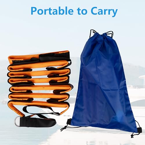 Itayak Boat Rope Ladder - 7 Step Foldable Assist Boarding Orange