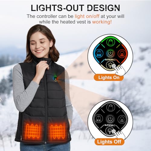 KOVNLO Women's Heated Vest with Battery Pack - Lightweight 4-in-1 Smart Controller
