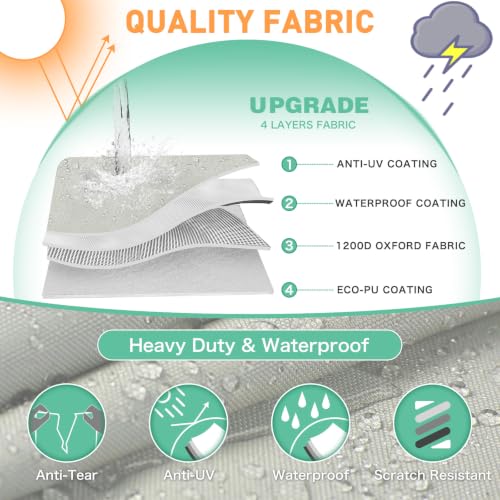 14-16 ft Waterproof Boat Cover with 90-inch Beam - Heavy Duty 1200D Oxford