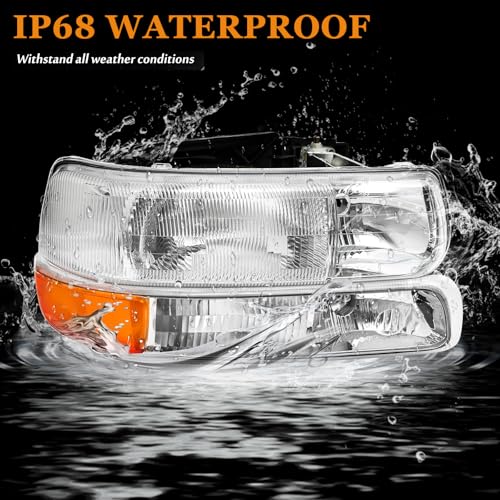 A&P Chrome Headlight Assembly for Chevrolet Tahoe Suburban Silverado 00-06