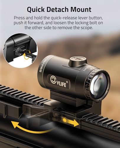 CVLIFE 3X Compact Magnifier for Red Dot Sights with Quick Release Mount