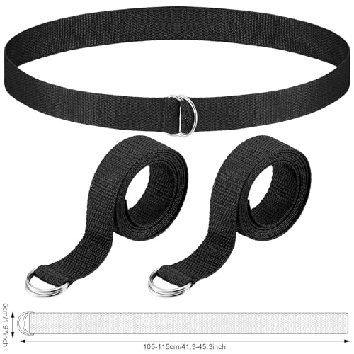 Football Belt 52 Inches D Ring Belt for Men Women Youth Kids Black 64