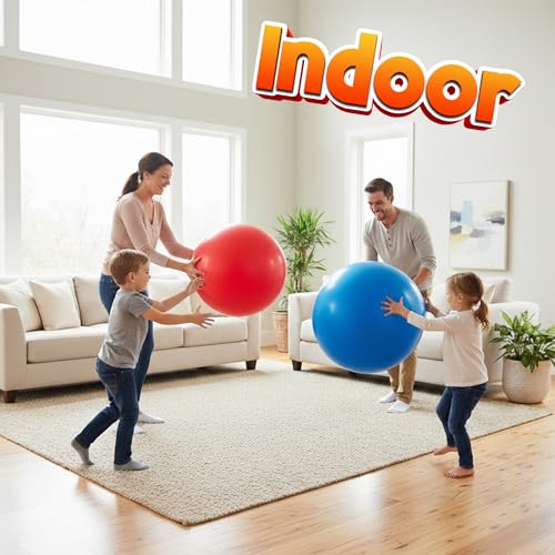PlayBolt Jumbo 18-Inch Playground Balls for Kids - 2 Pack Red & Blue