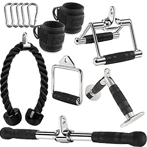 WNOEY Cable Machine Attachments Set for Home Gym - Lat Pulldown & Tricep Ropes