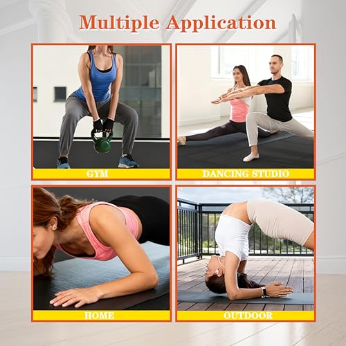 Black Portable Marley Dance Floor 6.6x3.9ft Non-Slip Vinyl Practice Mat for Ballet & Studio
