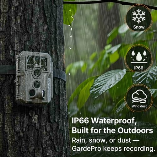 GardePro E5 2.0 4K Trail Camera with No-Glow Night Vision, 120° Detection