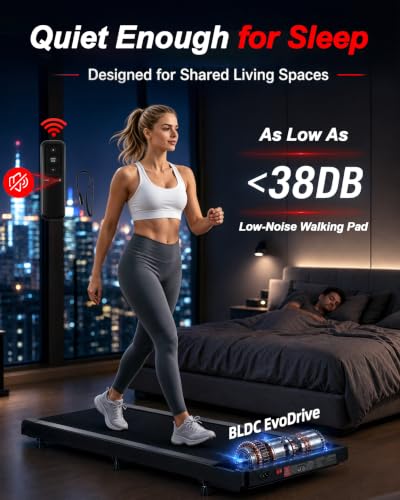 BASECAL Foldable Under Desk Treadmill with 10% Incline & Handlebar