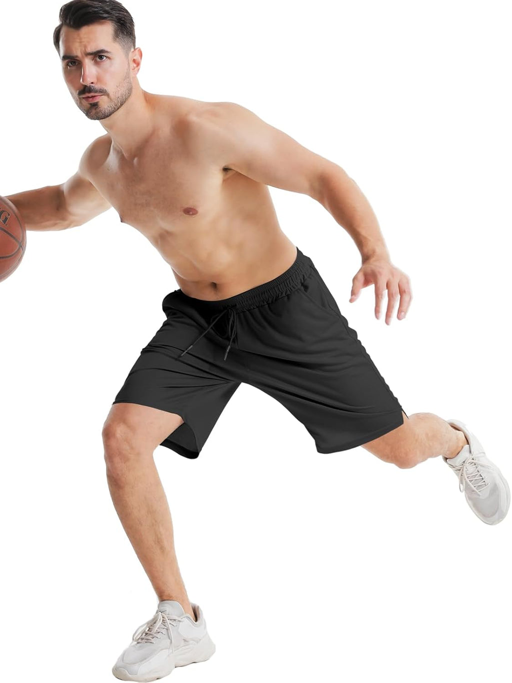 Aolesy Men's Basketball Shorts - Lightweight Quick-Dry Athletic Gym Shorts with Zipper Pockets | 7"/9" Sizes