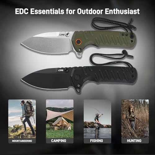 CJRB Tundra Green Pocket Knife with D2 Steel Blade & G10 Handle