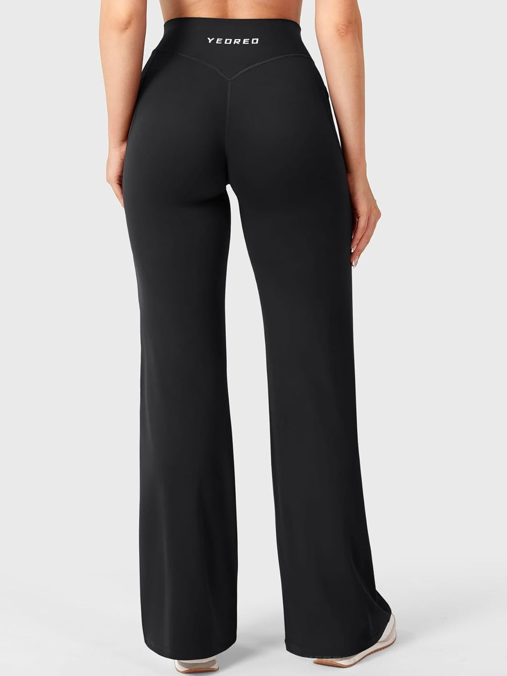 YEOREO High Waist Straight Leggings for Women - No Front Seam, Pockets, 29"/31.5" Sizes