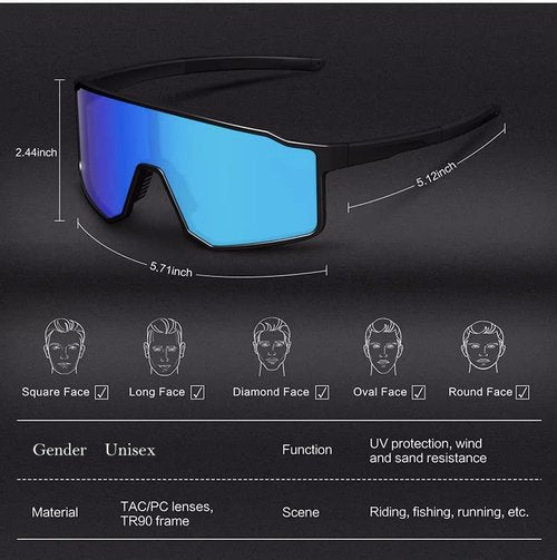 RAVI EYEWEAR Polarized Sports Sunglasses – TR90 Frame, UV400 TAC Lens for Men & Women Cycling, Running, Fishing, Outdoor use (Yellow Purple/Purple)