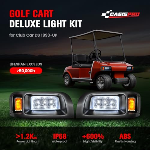 12V LED Golf Cart Headlight Taillight Kit for Club Car DS 1993-UP - Street Legal with Turn Signal Horn Wiring