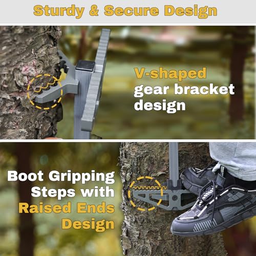 Tomaki 4 Pack Climbing Sticks for Hunting, Non-Slip Aluminum Tree Climbing Steps - Model 4