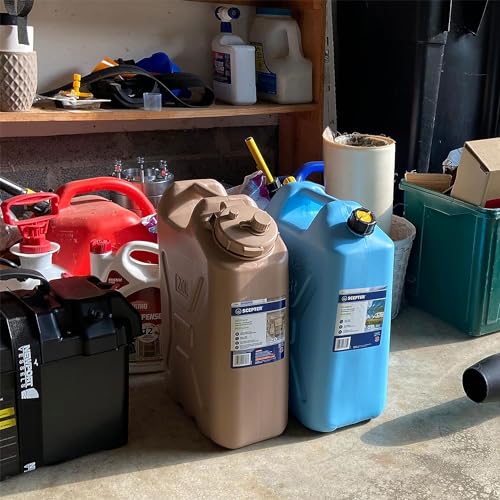Military Style Water Container 5 Gallon Pack of 2 for Camping, Sand